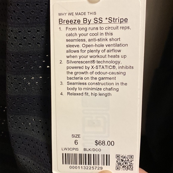 Lululemon Breeze Stripe Short Sleeve Shirt - Picture 3 of 3